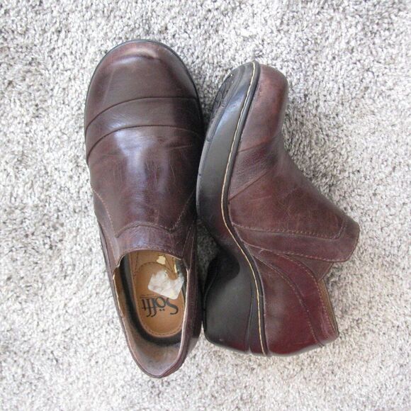 Sofft brown leather clogs 8 - Picture 1 of 8